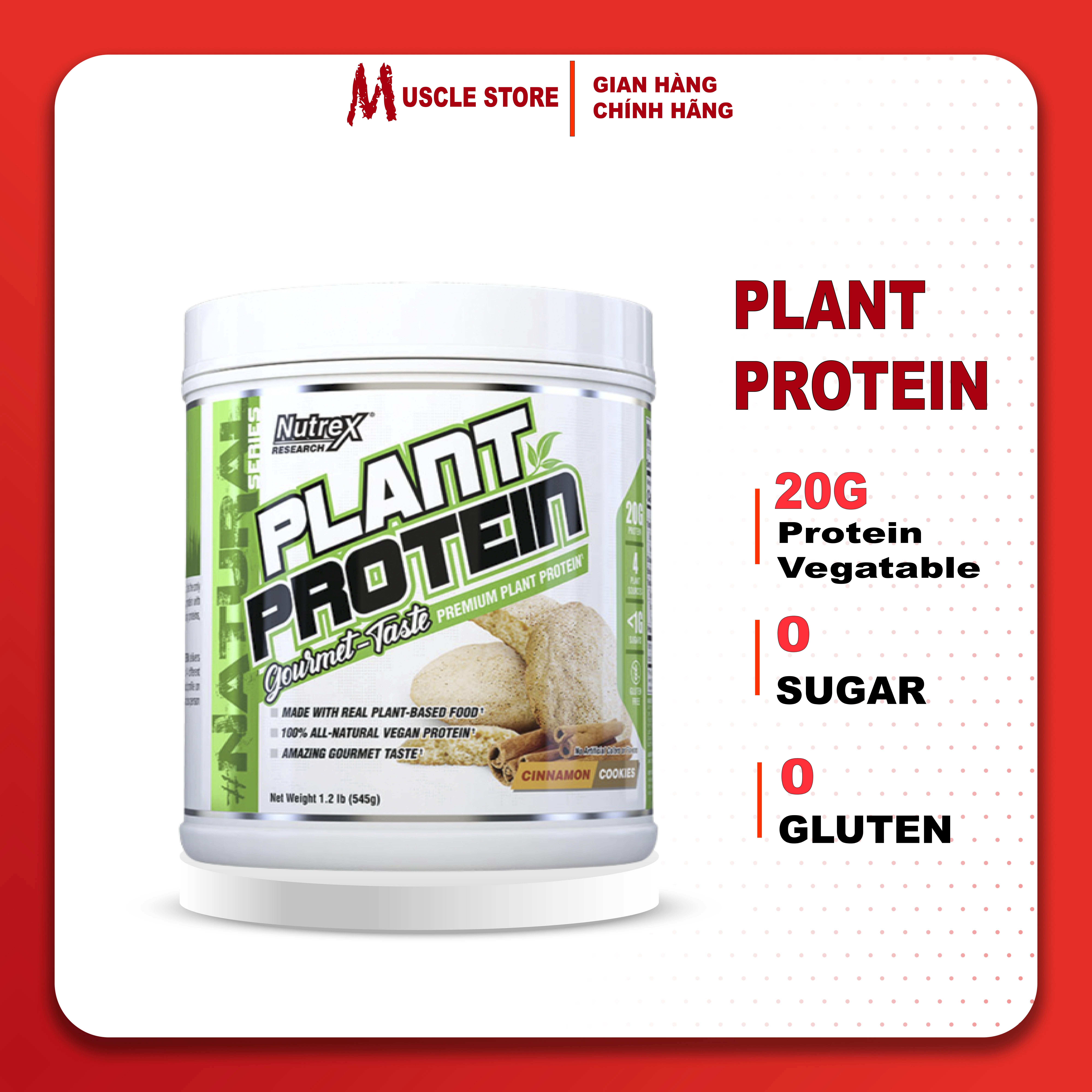 Plant Protein - Nutrex (18 Lần Dùng), Đạm Thực Vật, Thuần Chay (100% Vegan Protein) | Nhập khẩu USA