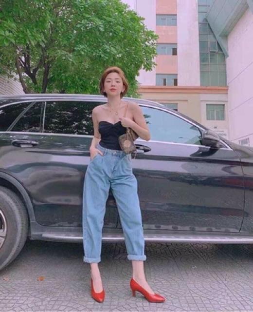 Quần Baggy jean lưng thun mẫu mới Size S M L