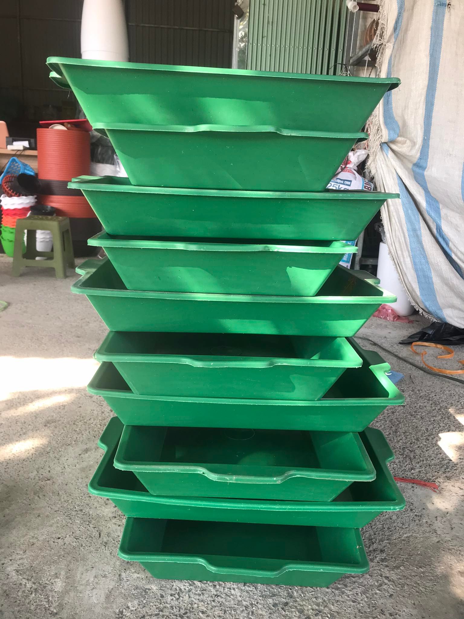 10 Khay Đựng Nước Làm Mát Cho Lan - Máng vữa - Máng Đựng Nước - Khay nhựa Sông Hồng KT 50 x 36x10 cm