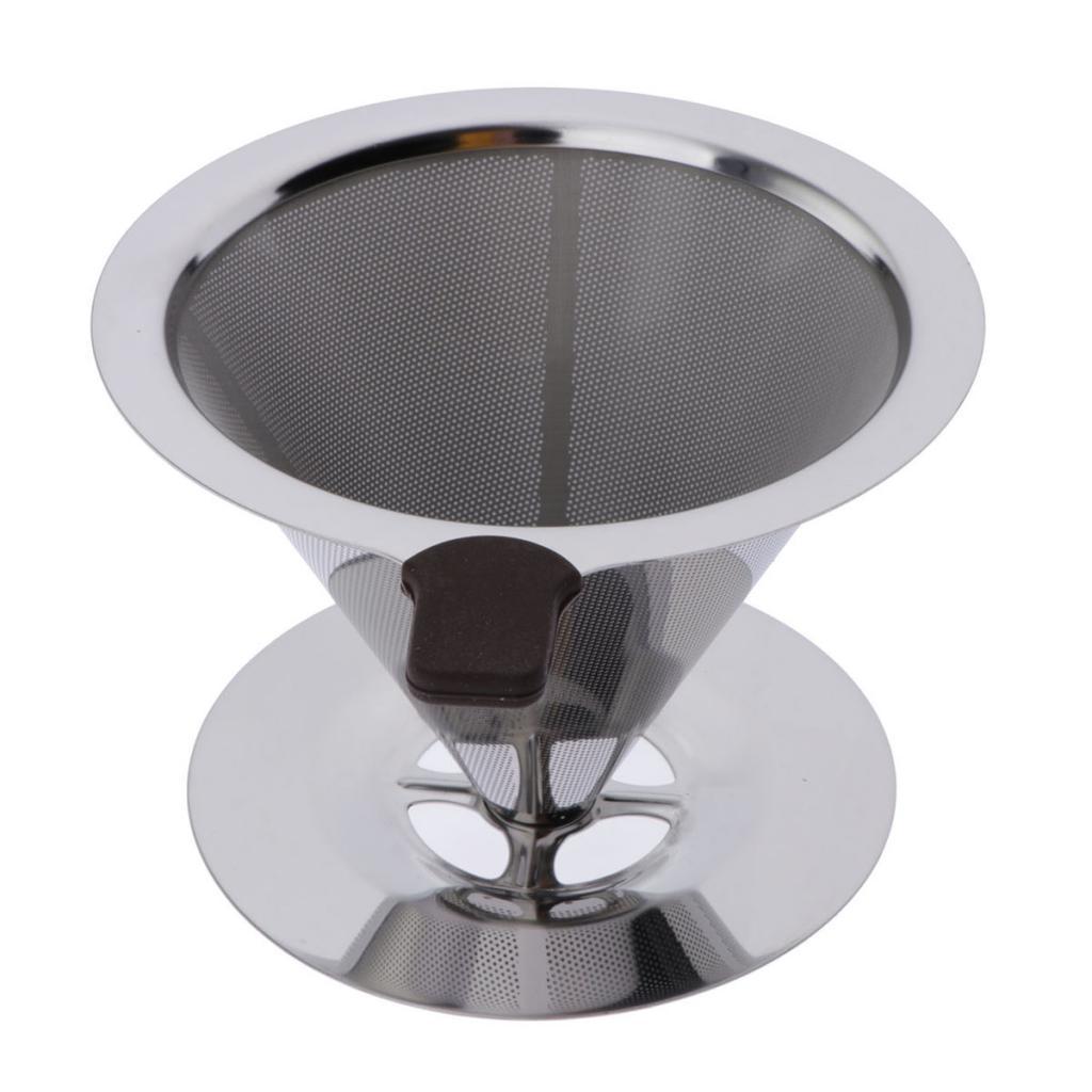 Coffee Filter Stainless Steel Pour Over Cone Dripper Reusable 12.5cm A