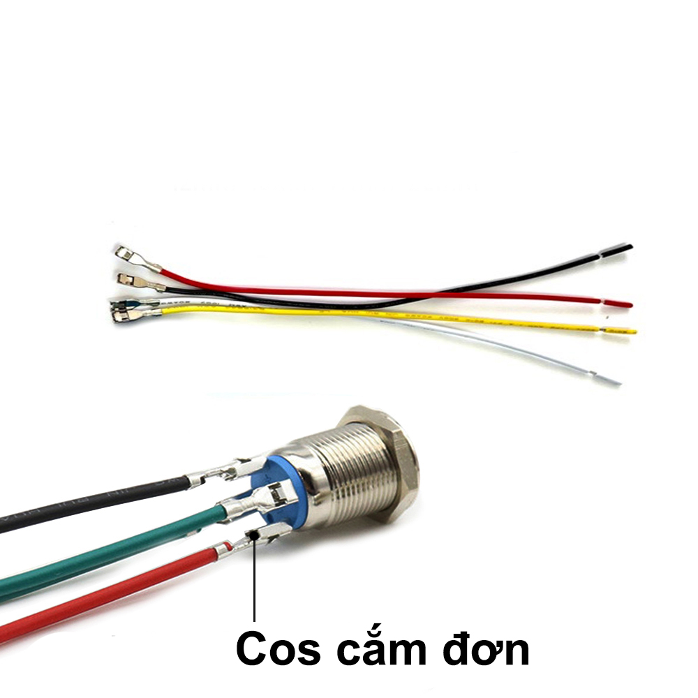 Nút nguồn nhấn nhả, Nút công tắc nhấn Tự phục hồi 12mm (3V-6V, 12V-24V, 110-220V)