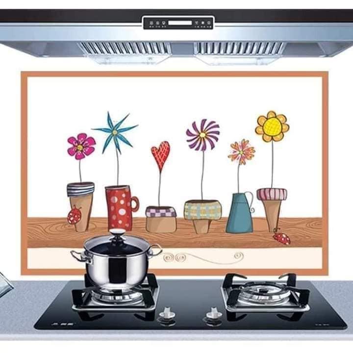 Tranh dán bếp chất liệu tráng nhôm chống thấm dầu mỡ, không thấm nước, chịu nhiệt tốt (Giao mẫu ngẫu nhiên)