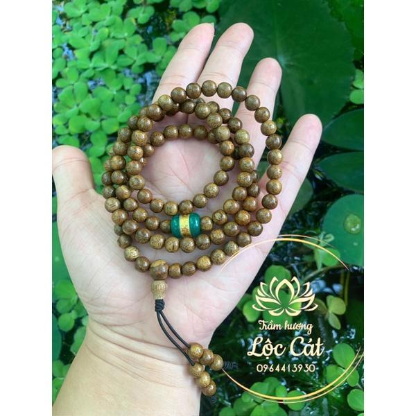 Vòng tay trầm hương thơm dịu nhẹ mix ngọc lu thống may măn bình an | Đỏ| Xanh| Trắng | size 6-8li nam nữ