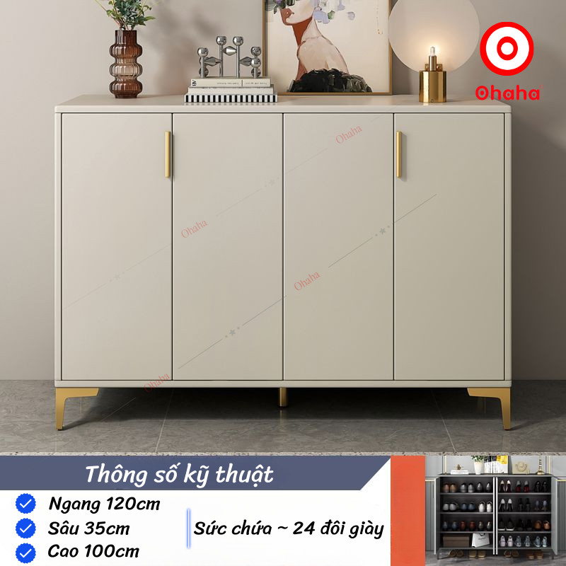 [Miễn phí lắp đặt &amp; vận chuyển tại TP.HCM] Tủ giày gỗ cao cấp sang trọng cánh mở Ohaha - TGCC033