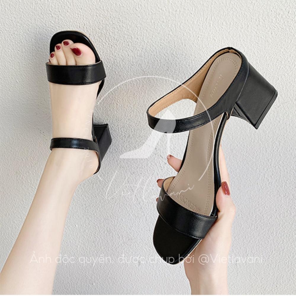 Giày sandal nữ mã LCS41 phong cách đơn giản dễ phối đồ gót cao 5CM