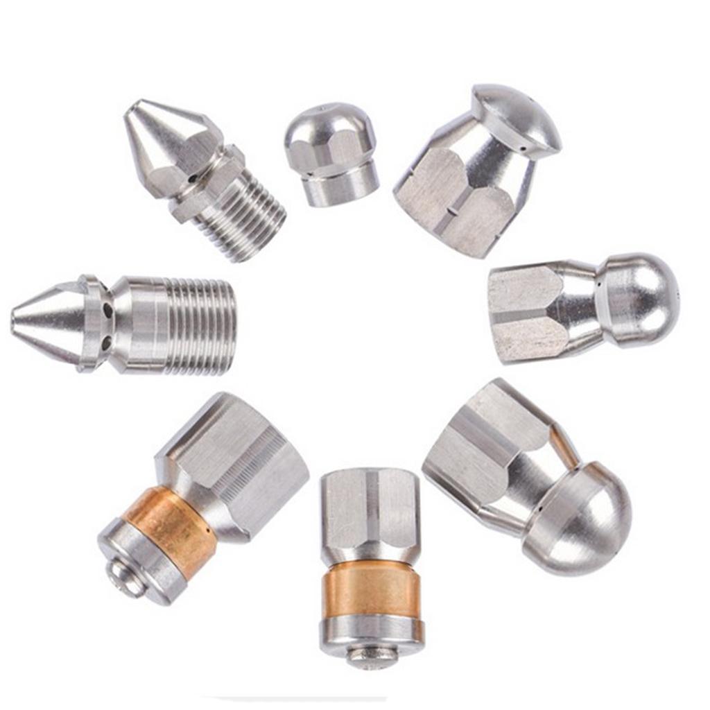 Áp Cống Vệ Sinh Đường Ống Thoát Nước Jetter Vòi Phun 3/8 Sợi Thép Không Gỉ