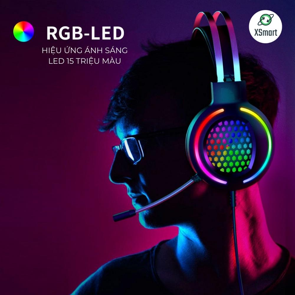 Tai Nghe Chụp Tai Chơi Game N2 LED RGB Chống ồn Âm Thanh 5D Super Bass Micro Lọc Âm 360 Độ Cho Máy Tính/ Laptop/ PC-Hàng Chính Hãng