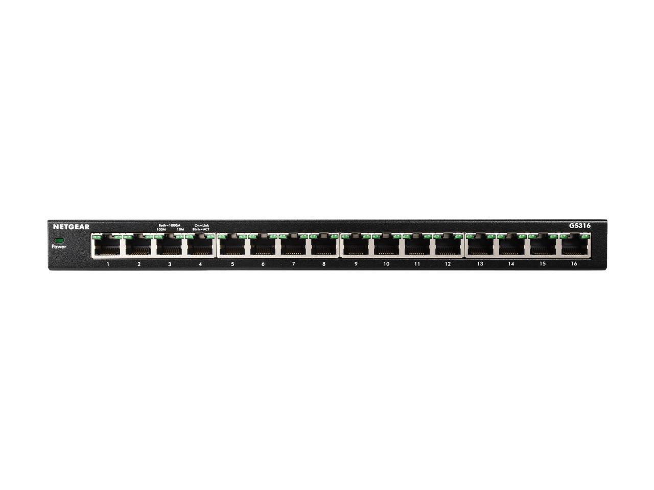 Bộ Chia Mạng Để Bàn 16 Cổng 10/100/1000M Gigabit Ethernet Unmanaged Switch Netgear GS316 - Hàng Chính Hãng