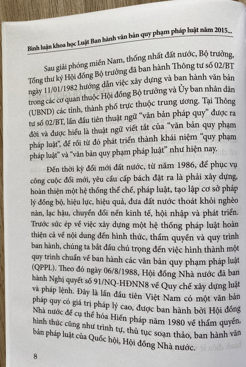 Bình luận khoa học Luật Ban hành văn bản quy phạm pháp luật năm 2015 (được sửa đổi, bổ sung năm 2020) - Lý thuyết, thực định và thực tiễn