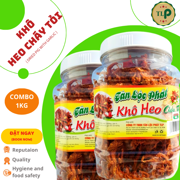 (COMBO 1KG) KHÔ HEO CHÁY TỎI LOẠI NGON TLPFOOD 