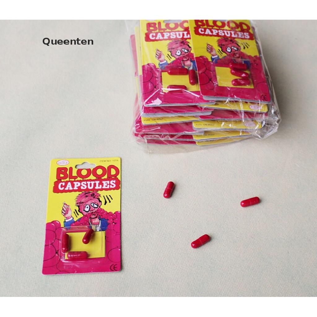Queenten 3 PCsFunny Blood Pill Trick Toys Whimsy Prop Vomiting Blood Capsule April Fool's Day Joke Toys VN