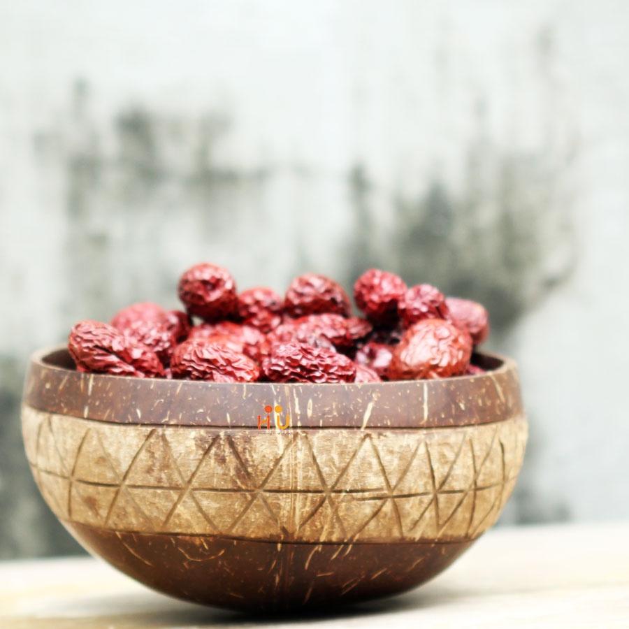 Tô gáo dừa khắc hoa văn Cas