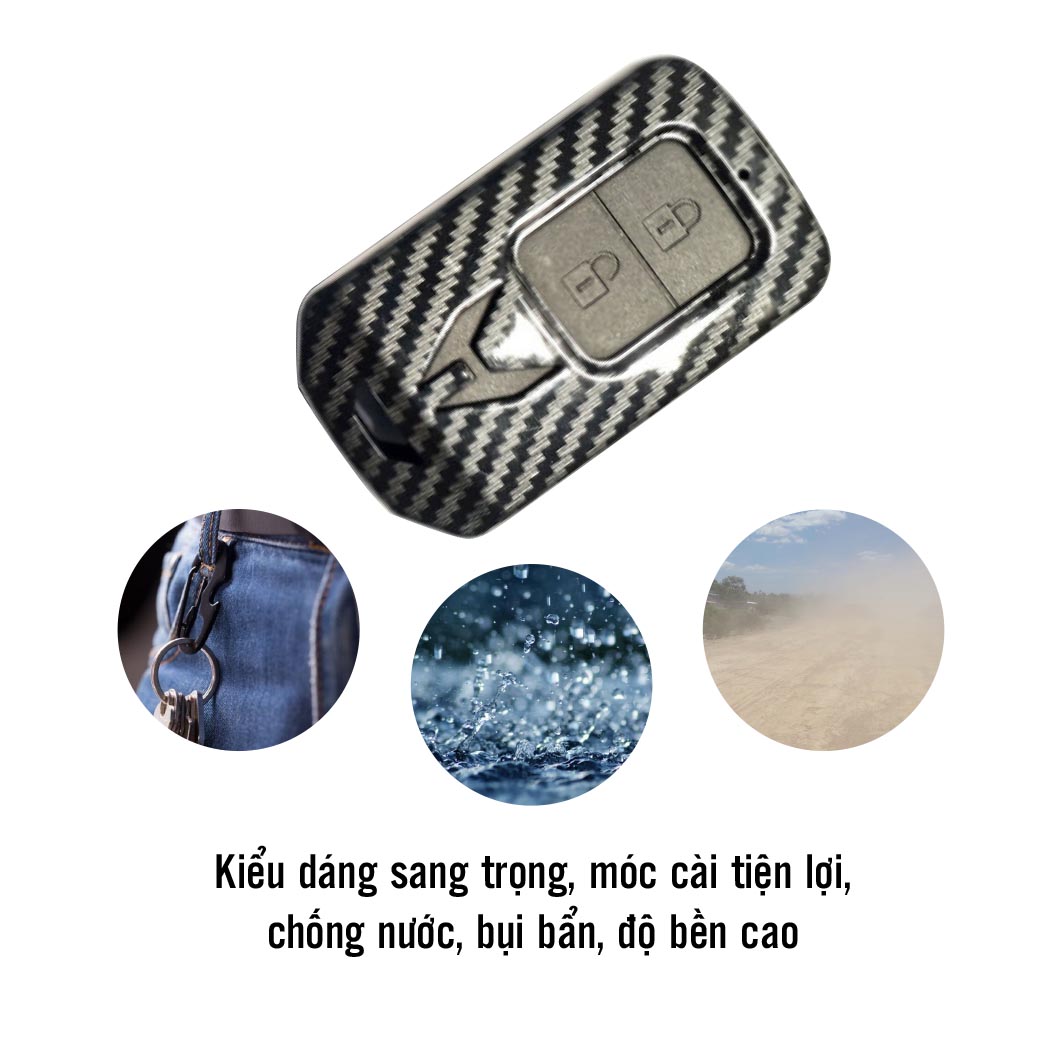 Ốp chìa khóa dành cho xe HONDA 2 nút chất liệu nhựa ABS mạ vân Cacbon - Hàng Chính Hãng