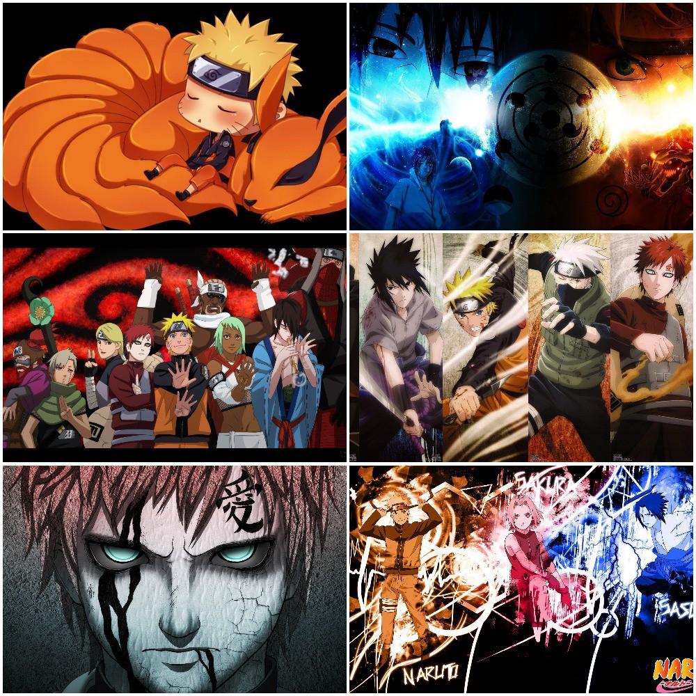 Bộ 6 Áp phích - Poster Anime Naruto (bóc dán) - A3, A4, A5