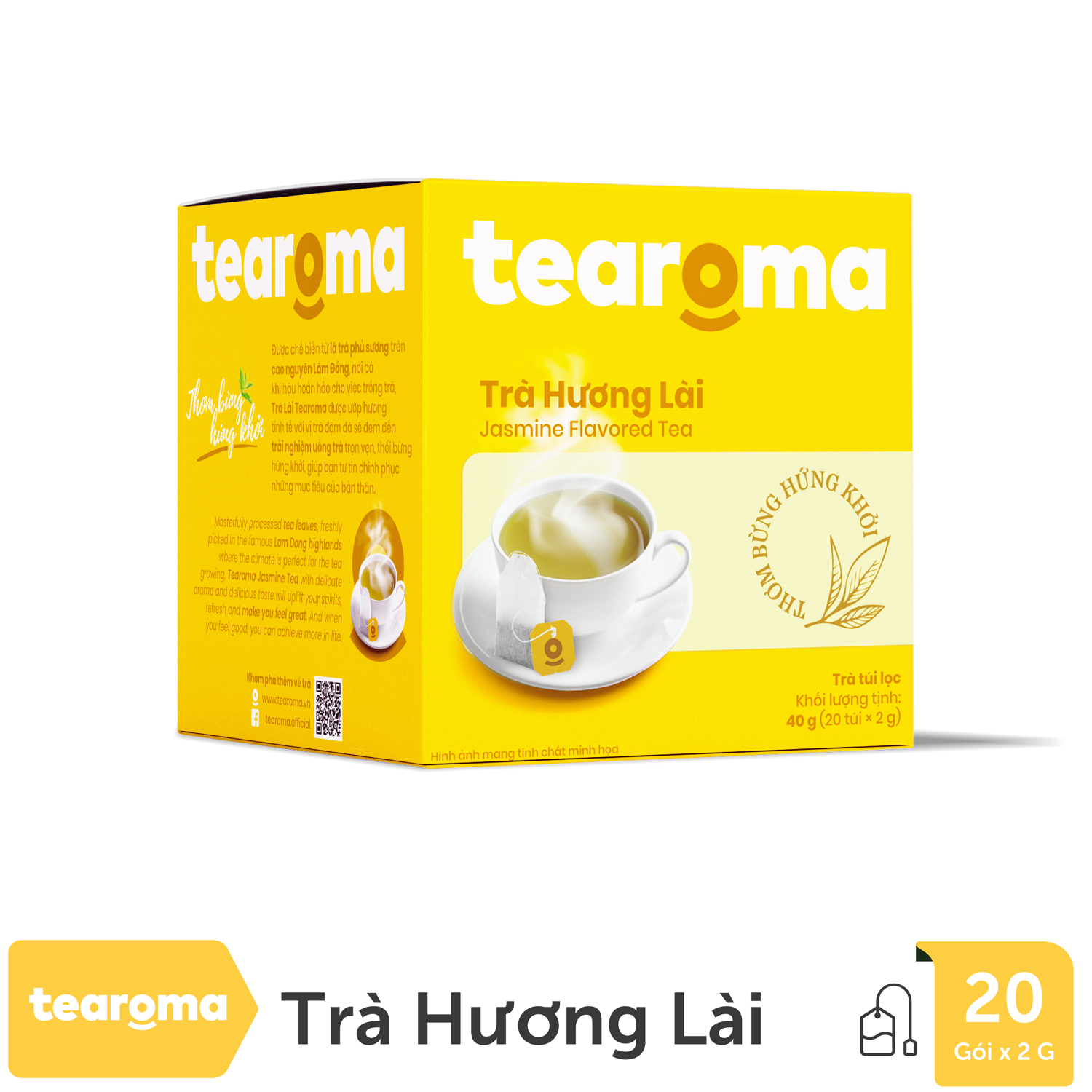 Mua 2 tặng 1 - Trà túi lọc Lài Tearoma (Hộp 20gói x 2gr)