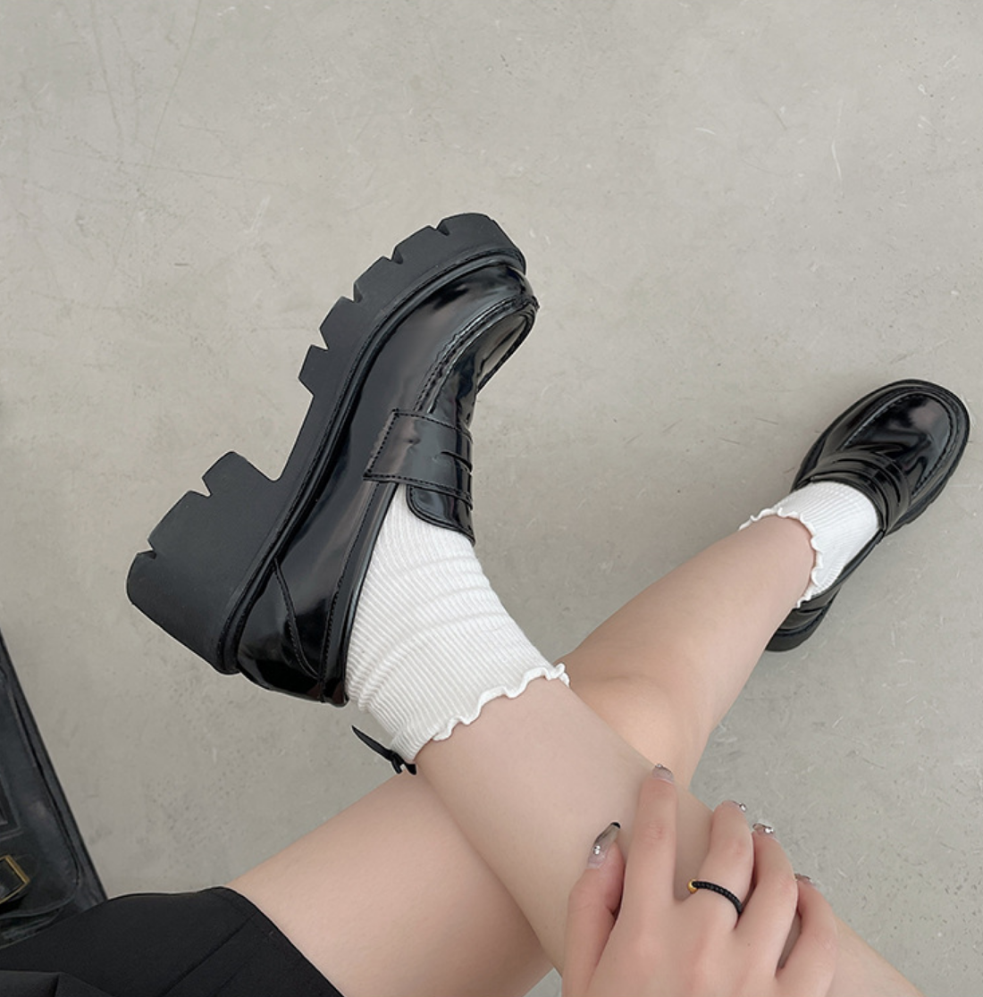 [ Hàng sẵn 35- 40] Giày LOAFER nữ/ Giày LOLITA da bóng đế dầy LOẠI TỐT phong cách Hàn Quốc GBN119
