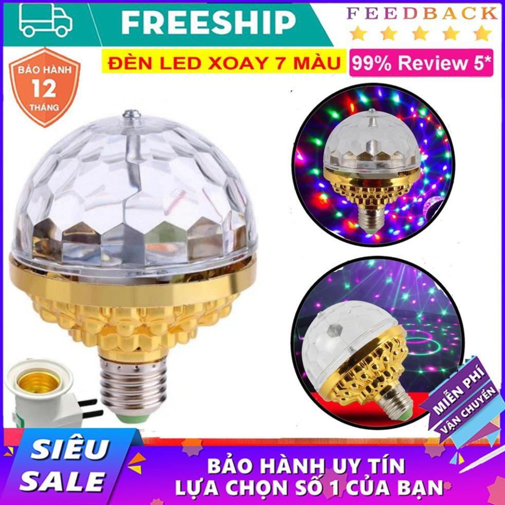 Đèn LED Xoay 7 Màu Nhiều Hiệu Ứng Tia Chớp Nhấp Nháy Theo Tiếng Nhạc, Đổi Màu, An Toàn Khi Sử Dụng