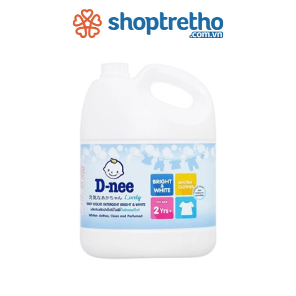 Nước giặt Dnee Organic chính hãng màu trắng can 3000ml