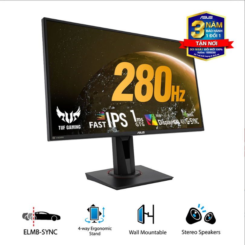 Màn hình Asus Tuf VG279QM 27 Inch ( FHD/IPS/280Hz/1Ms/G−Sync) - Hàng Chính Hãng