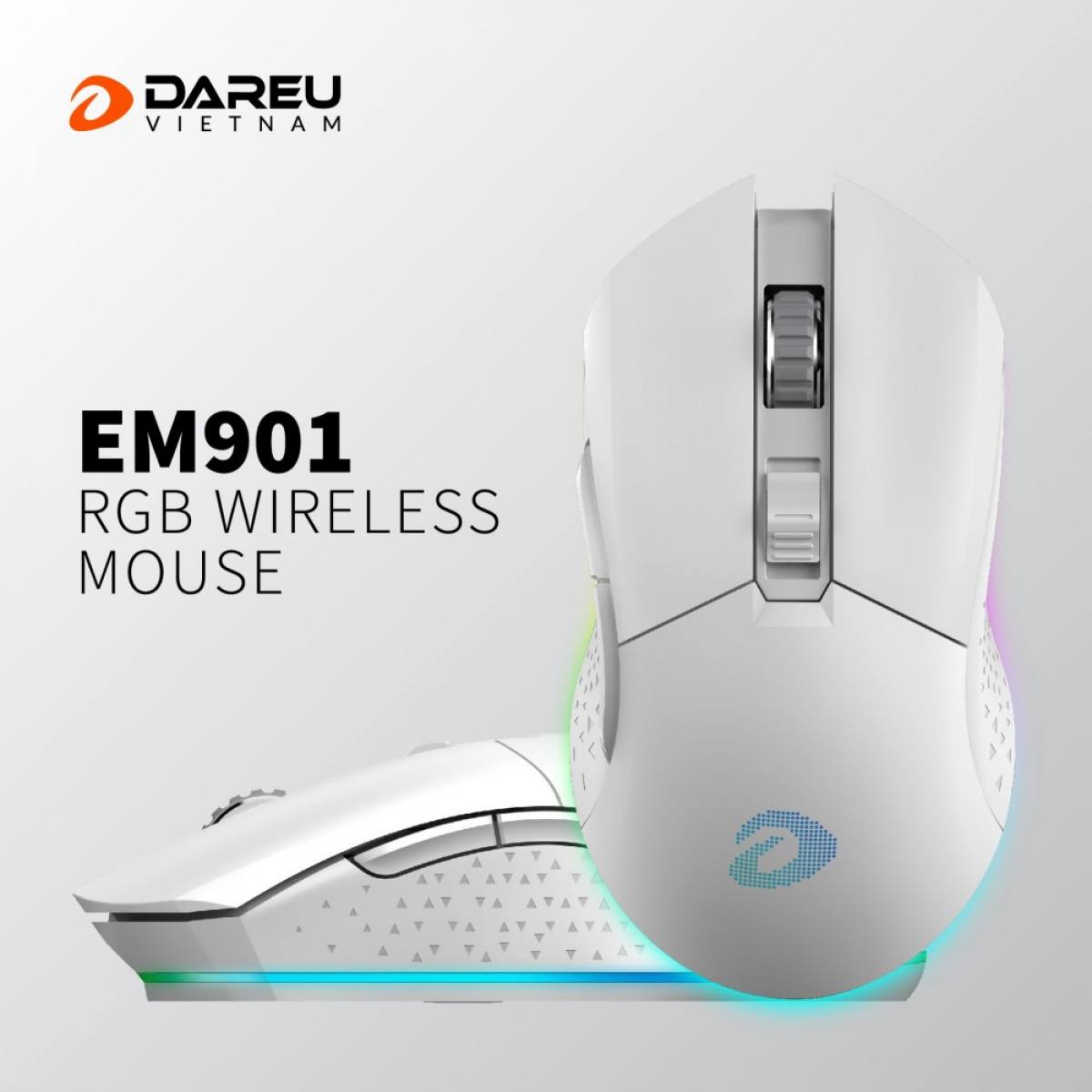 Chuột Gaming không dây Chuột DareU EM901 RGB (Đen/Hồng) - CHÍNH HÃNG