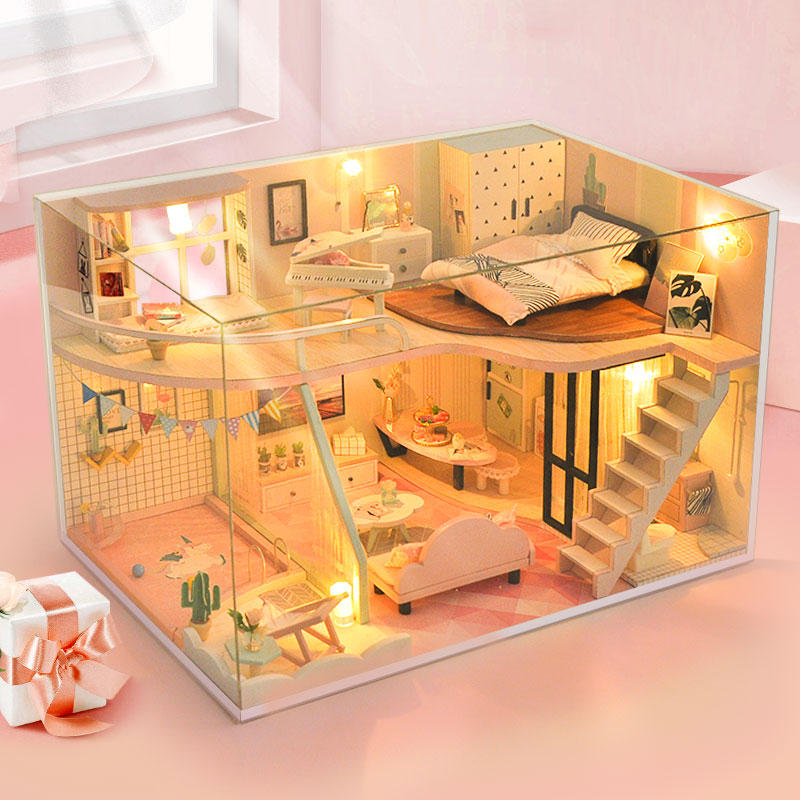 Mô hình nhà gỗ DIY mini 2 tầng Khéo tay #30 Mô hình nhà gỗ DIY mini 2 tầng Khéo tay
