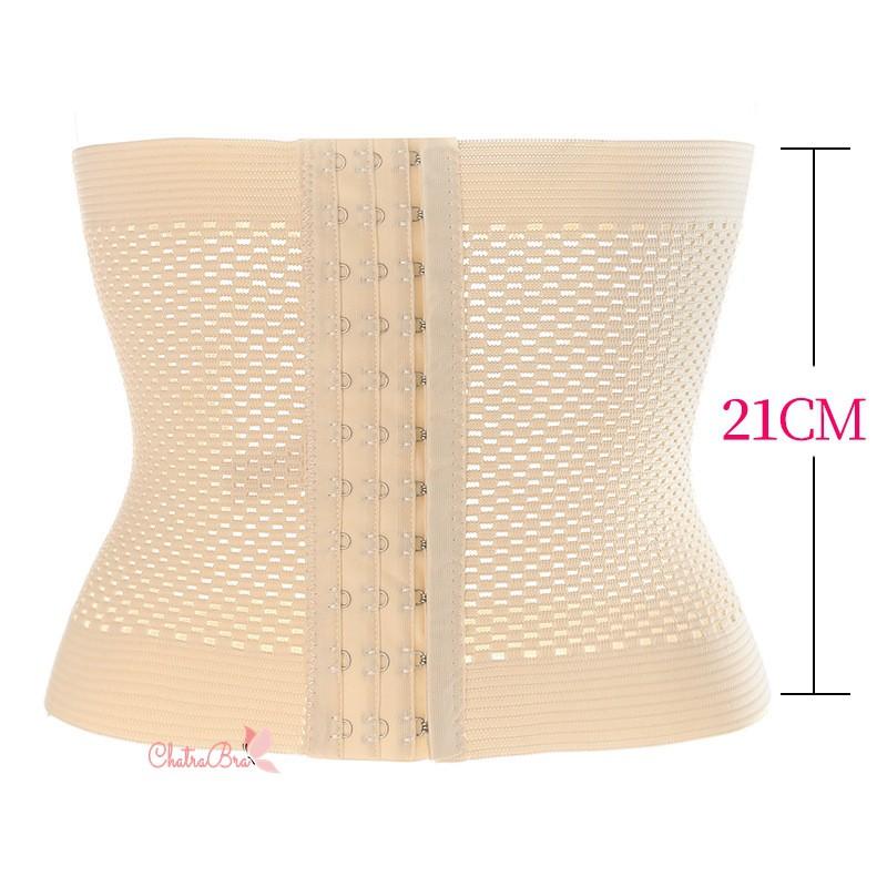Đai nịt ôm bụng giảm eo 3 móc lưới co giãn thông thoáng