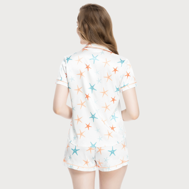 Bộ Pijama ngắn nữ Vera Satin in full tay ngắn  - 0482
