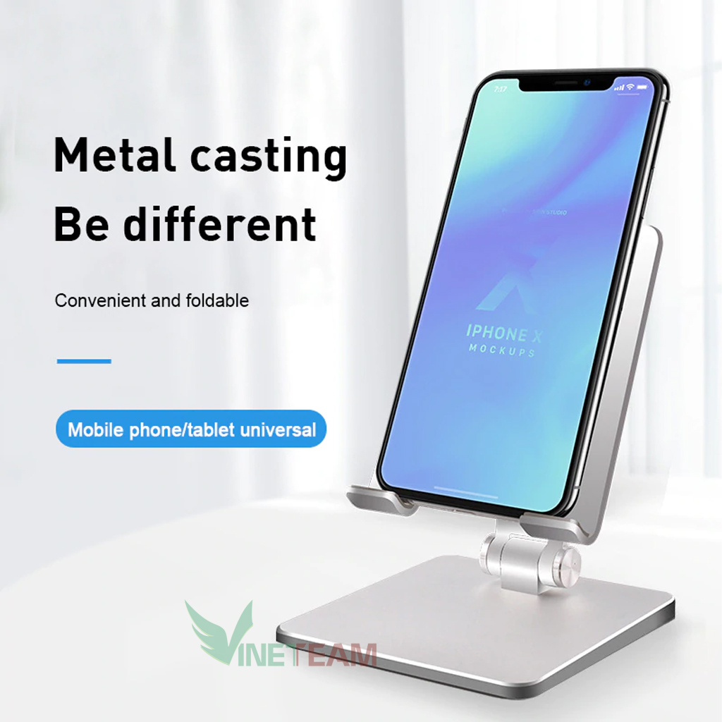 Giá Đỡ Hợp Kim Nhôm Cao Cấp Dành Cho Điện Thoại Máy Tính Bảng VINETTEAM V2 - Hỗ Trợ Tản Nhiệt Chống Mỏi Cổ Vai Gáy Xoay 180 Độ - Hàng Chính Hãng