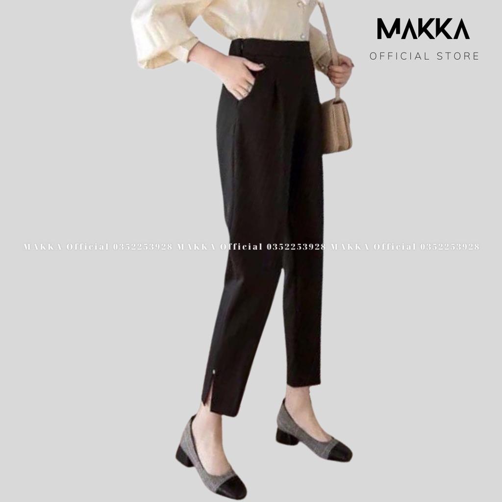 Quần baggy nữ MAKKA baggy xẻ gấu khóa lệ hông chất tuyết mưa siêu đẹp 8311