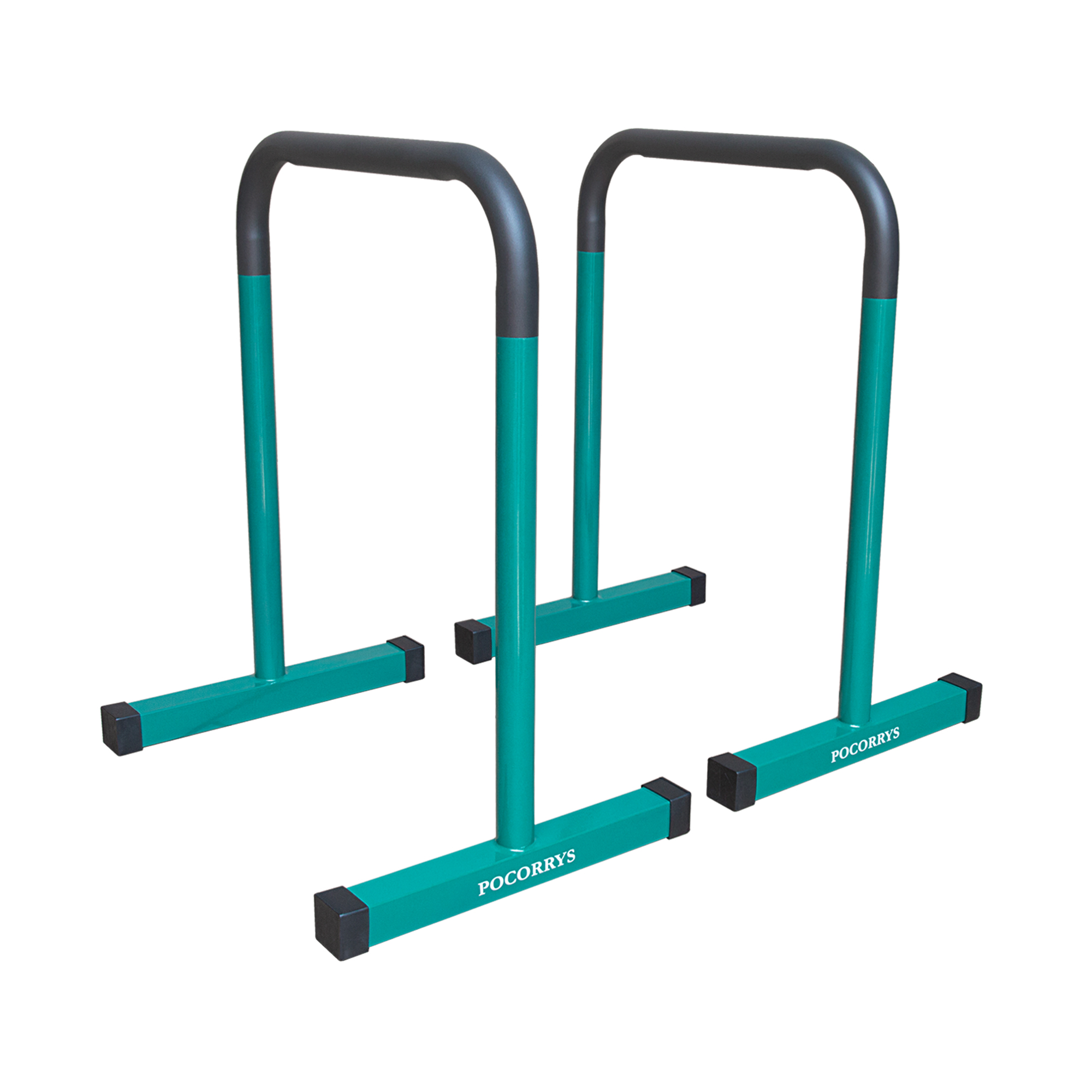 Xà kép Parallettes Dip Bars cao 83cm, Pocorrys PADS-11, Màu đen chân xanh ngọc