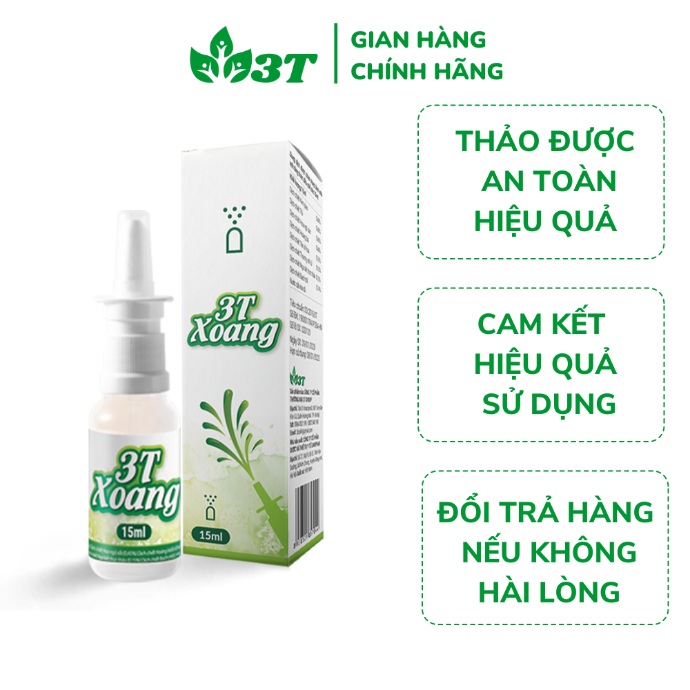 Xịt Mũi 3T Xoang Hỗ Trợ Ngăn Ngừa Viêm Mũi, Viêm Xoang, Tắc Nghẹt Mũi, Sổ Mũi, Đau Nhức Đầu Do Xoang