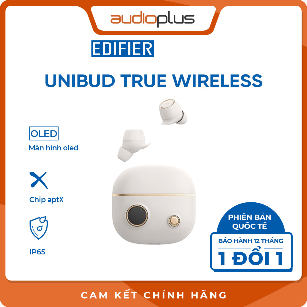 EDIFIER UNIBUD Tai nghe bluetooth có màn hình OLED - Thiết kế cổ điển - Chất âm ấn tượng - Hỗ trợ AAC, AptX - Bản quốc tế - Hàng chính hãng