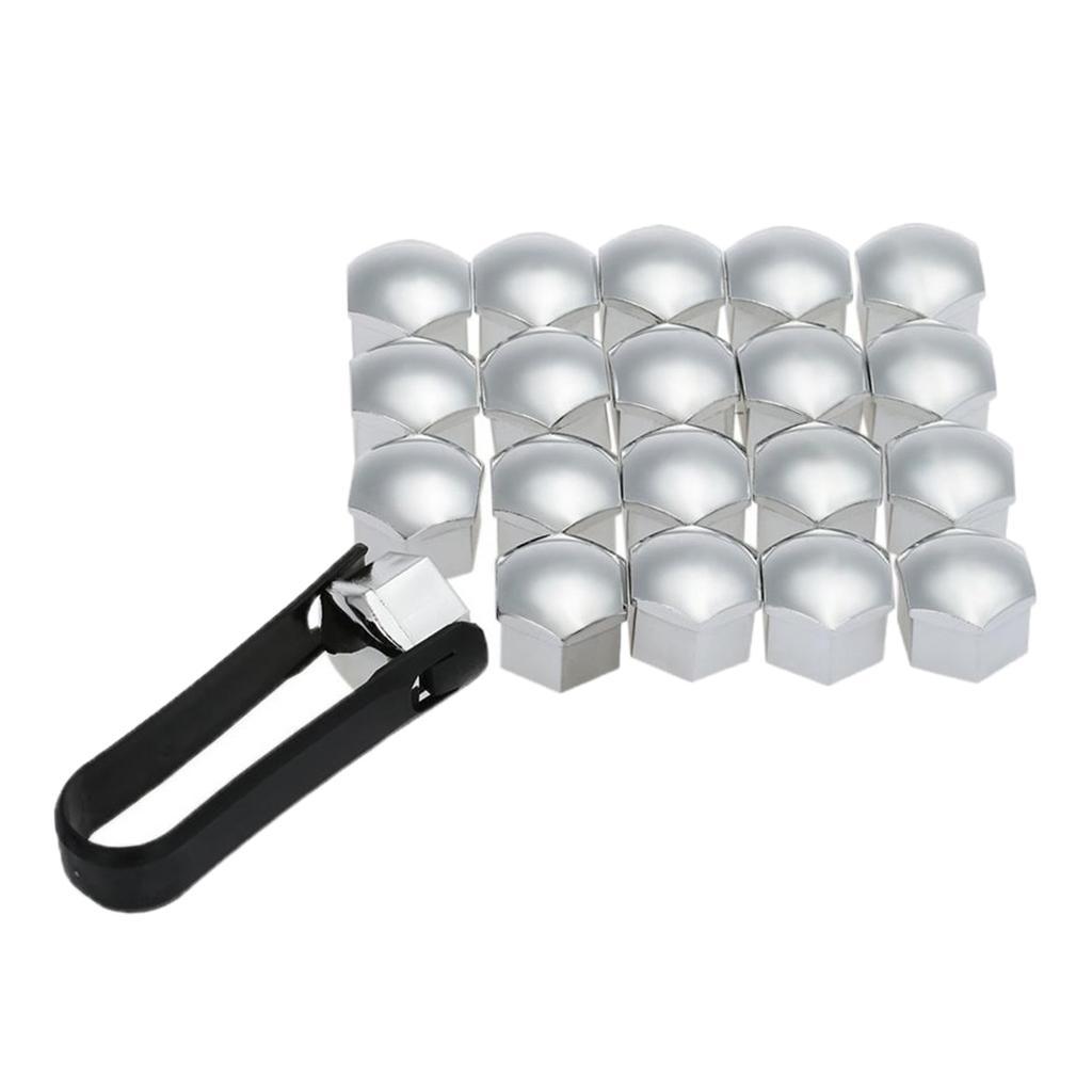 2x20pcs Universal 21mm Wheel Nut Covers Lug Nut Caps Screw Protector