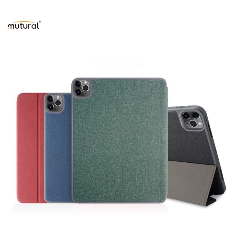 Case Bao da chống sốc cho iPad Pro 11 2022 Chip M2 / 2021 Chip M1 / 2020 hiệu Mutural Yashi Series mặt lưng canvas có ngăn đựng bút, thiết kế tản nhiệt, cơ chế smartsleep - hàng nhập khẩu