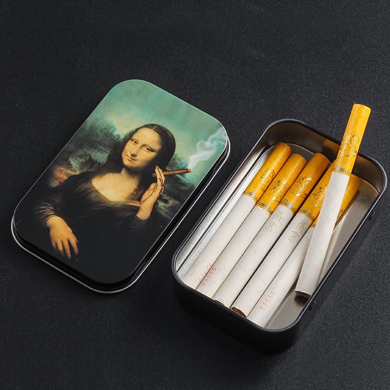 Mona Lisa Tín Hộp Bảo Quản  Humidor Hộp Giấy Cán  Trường Hợp Hộp Giá Đỡ Hút Thuốc Phụ Kiện