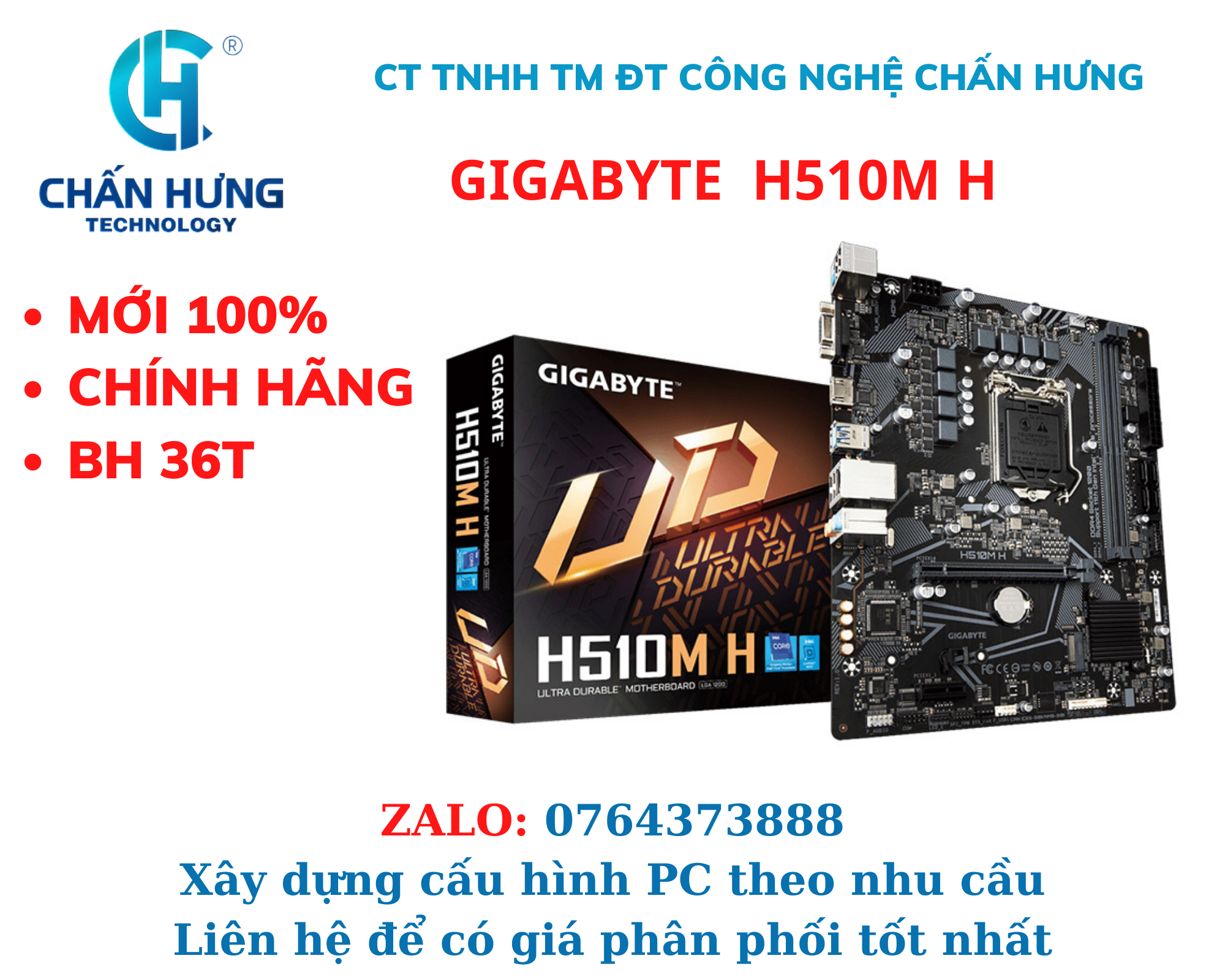 Mainboard GIGABYTE H510M H - HÀNG CHÍNH HÃNG