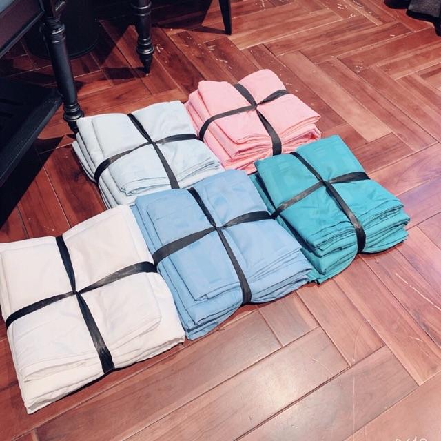 Bộ ga gối cotton kẻ 3F 4 món