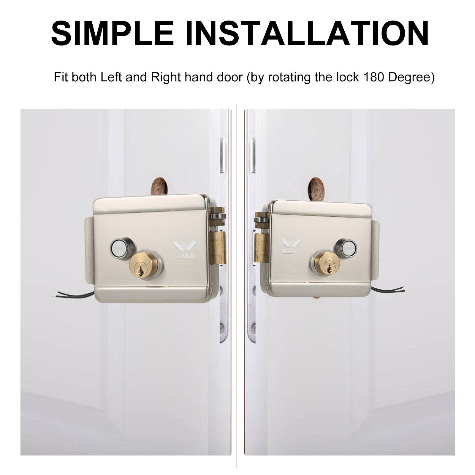 WAFU Smart Electric Gate Door Lock Secure Electric Metallic Lock Electronic Door Lock Door Access Control for Home Office Apartment Warehouse