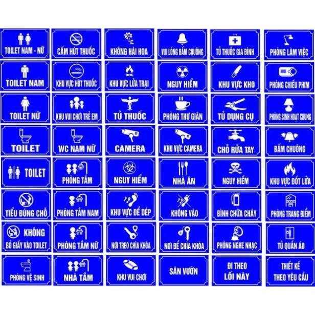 Decal dán, bảng mica phòng tắm, nhà vệ sinh, phòng bếp, lối đi, phòng sinh hoạt....