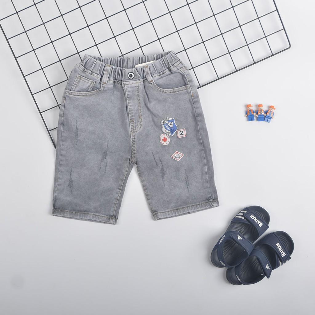 Quần jean lửng bé trai từ 25 - 42kg in chữ số