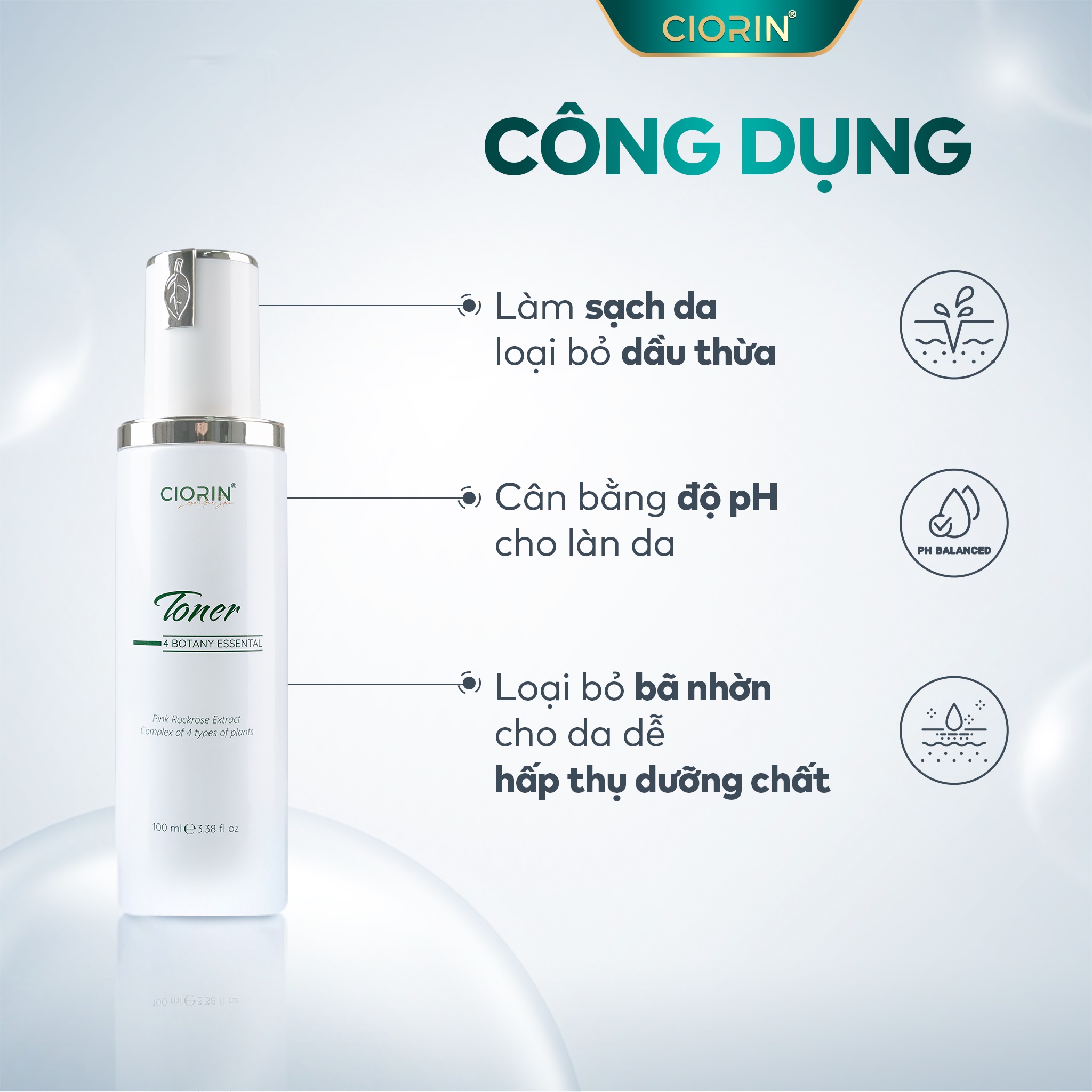 Toner 4 Botany Essential Ciorin Siêu Cấp Ẩm, Kháng Viêm Cho Da Khô, Da Tổn Thương