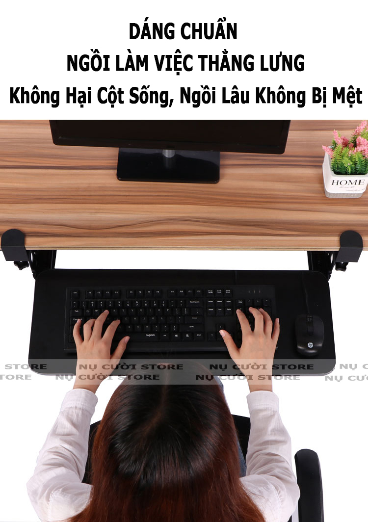 (52cm) Giá Đỡ Ngăn Kéo Bàn Phím Kẹp Bàn; Ray Trượt Kệ Gỗ Mở Rộng Bàn Làm Việc; Giá Đở Bàn Phím Di Động; Bàn Gấp Gọn