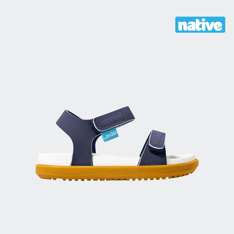 Giày Sandal Trẻ Em NATIVE J Charley Junior - Regatta Blue/ Shell White/ Toffee Brown - 33.5