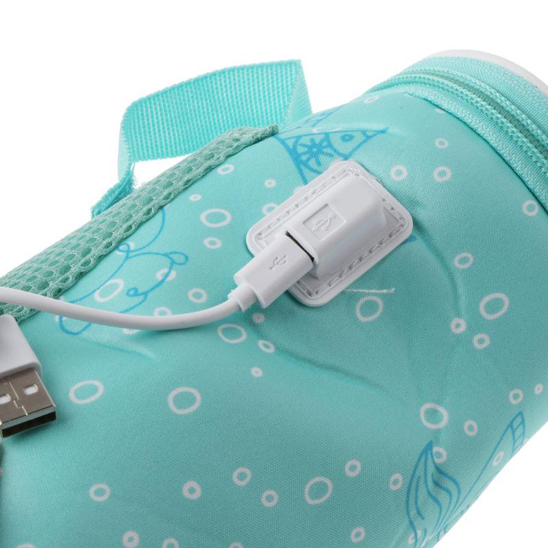 USB Bé Bình Nóng Cách Nhiệt Túi Cốc Du Lịch Di Động Trên Xe Hơi Nhiệt Sữa Ấm Túi Giữ Nhiệt Cho Thức Ăn c5AF