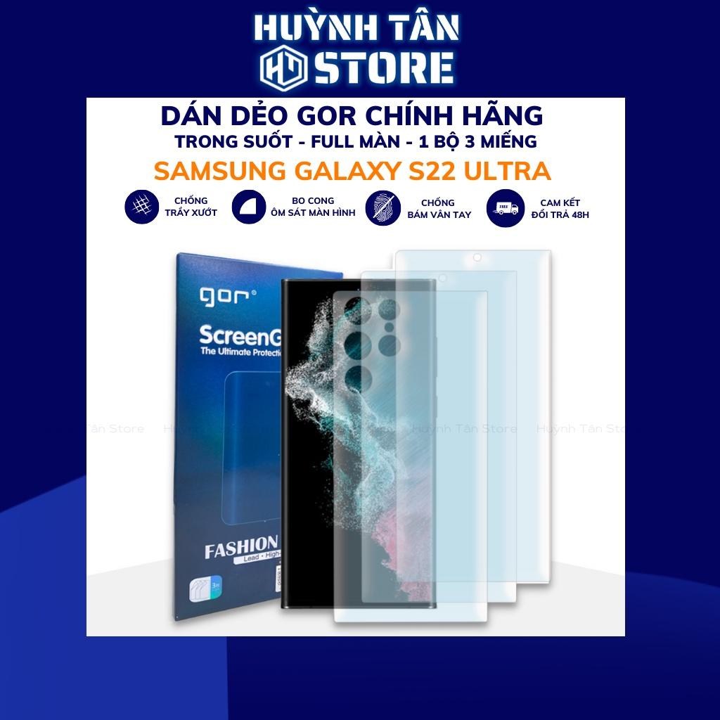 Dán màn hình s22 ultra chính hãng gor dẻo trong suốt dễ dán bảo vệ màn hình combo 3 miếng phụ kiện huỳnh tân store - Hàng nhập khẩu