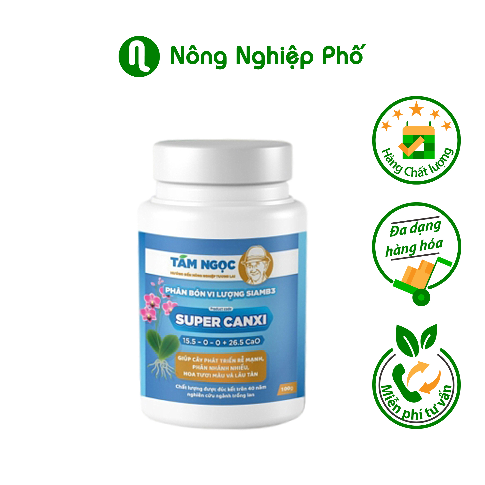 Phân bón Super Canxi - Tám Ngọc - Lọ 100gr