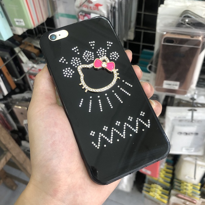 Ốp lưng viền màu silicon chống sốc đính đá dành cho iPhone 7