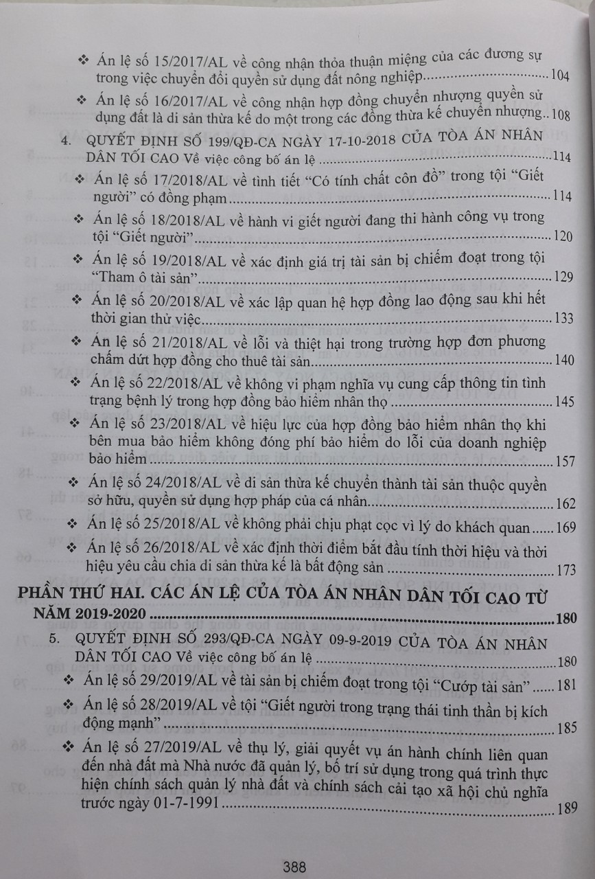 Tuyển Tập 37 Án Lệ Và Các Quyết Định Giám Đốc Thẩm Của Tòa Án Nhân Dân Tối Cao Về Hình Sự, Dân Sự, Kinh Tế, Lao Động