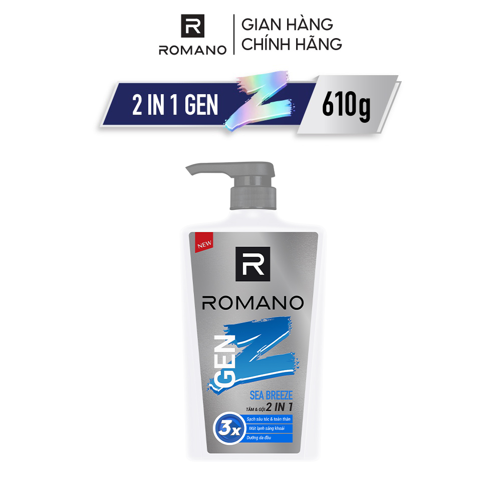 Tắm Gội 2 trong 1 Romano GEN Z FOREST CEDAR/SEA BREEZE 610G