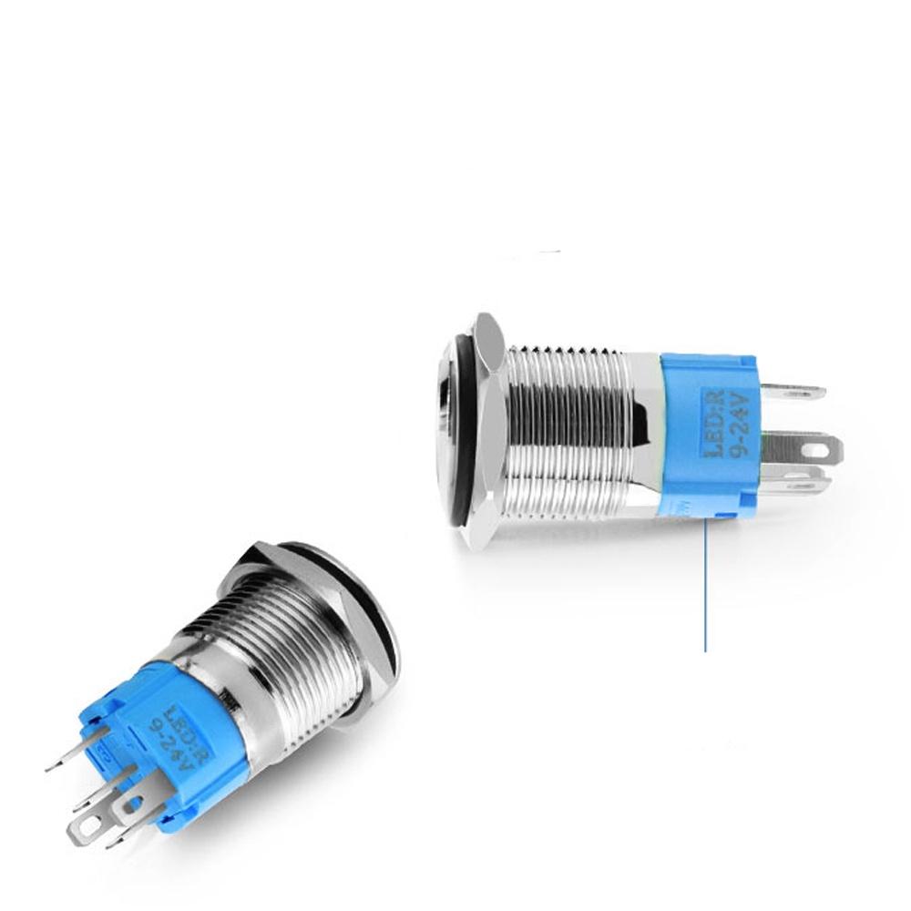 Công tắc Self-Lock 19mm, Nút nhấn tự khóa có đèn LED , Vỏ Inox chống nước, Chịu nhiệt